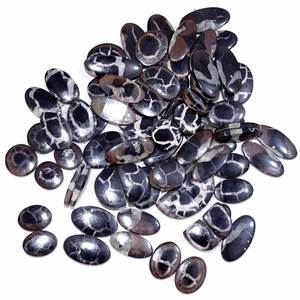 Venta al por mayor de gemas sueltas de cuarzo septariano negro natural de alta calidad, par a juego, joyería fina al por mayor - Product Image 3