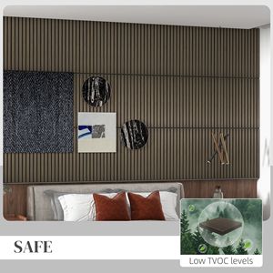 แผ่นไม้อะคูสติกสีน้ำตาลขนาด24 "x 24" 4แพ็คแผ่นซับเสียงสำหรับตกแต่งผนัง - Product Image 6