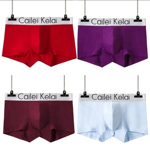 100% Cotton <b>Men's</b> Solid Color <b>Boxers</b> Popular Classic Stylish Comfortable Underwear with Custom Logo <b>Long</b> Shorts Panties for <b>Men</b> - Product Image 2