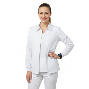 Customized <b>Nursing</b> <b>Scrub</b> Jacket Women Zip Up Medical Uniform Warm Coat Ribbed Cuff Hospital Shirt Collar Wholesale <b>Scrub</b> Jackets - Product Image 1