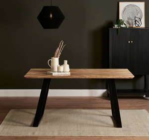 Juego de Comedor Rectangular Moderno de Madera de Teca Sólida Per Se, 6 Sillas Tapizadas en Tela, Muebles de Lujo para Hotel o Villa - Product Image 3