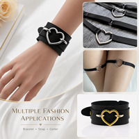 Anneau décoratif en métal en forme de cœur style punk, anneau de connexion pour porte-clés en forme de cœur, idéal pour les accessoires de vêtements et sacs pour animaux de compagnie