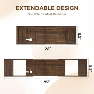Wooden Bathtub Caddy Tray Expanding Bath Board Organizer Wine Glass <b>Tablet</b> <b>Holder</b> For Luxury Spa Bathroom Decor Wholesale - Product Image 6