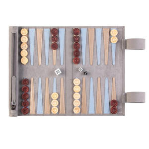 High-Quality PU Leather Roll up Leather <b>Backgammon</b> Set Luxury Chess Roll-Up Game Set Foldable Leather <b>Backgammon</b> Set - Product Image 1
