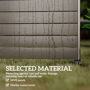 Schermo Privacy per Esterni in HDPE 47.2" L x 68.5" H, Pannello Decorativo Marrone con Supporto, 6 Pannelli, Arredo da Giardino - Product Image 4