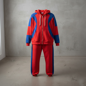 Custom 2026 High Quality 100% Cotton Men's <b>Tracksuit</b> Oversized Winter casual wear 2 tone Custom embroidered Logo man 2 piece set - Product Image 4