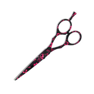 Ciseaux de coiffure professionnels en acier inoxydable avec repose-doigts réglable 5,5 pouces, revêtement papier floral - Product Image 3