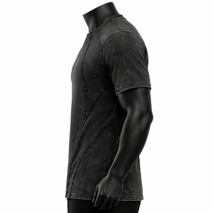 T-shirt pour homme 100% coton, lavage à l'acide, personnalisé, toucher premium, sur mesure, respirant, écologique, imprimé numérique vintage - Product Image 3