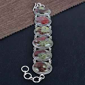 Dragon Blood Jasper <b>Bracelet</b> 925 Sterling <b>Silver</b> Plated Boho Handmade Gemstone Jewelry Statement Gift - Product Image 4