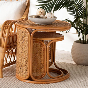 Minimalist home decor sustainable rattan <b>tables</b> combo <b>sofa</b> coffee <b>table</b> with modern design - Product Image 4