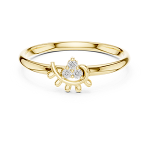 Anillo Apilable de Moda Minimalista, Anillo de Oro Amarillo Sólido de 14k con Diamantes Cultivados en Laboratorio de Corte Redondo, Anillo de Boda Clásico, Regalo para Ella - Product Image 1