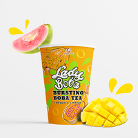 Mevrouw Hong Taiwan 500ml Popping Boba Passievrucht & Lychee Tapioca Ballen Fruitthee Beker Verpakking 12 Maanden Houdbaarheid