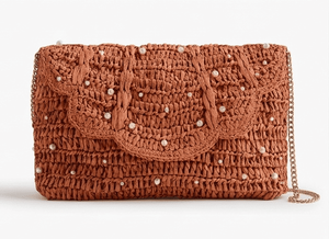 Pochette marine en crochet avec embellissements de perles, sac de soirée élégant à fermeture coulissante, sac à main pour femme toutes saisons - Product Image 3