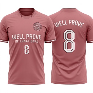 Premium 160 GSM Polyester Football Jersey Sublimation Embroidered Crest Heat Transfer <b>Maroon</b> Short Front Eco-Friendly Breathable - Product Image 6