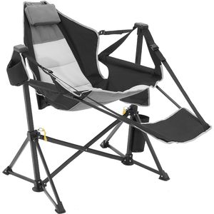 Silla de Camping Reclinable con Capacidad de Carga de 300 Libras, Silla Plegable con Reposacabezas, Reposapiés y Bolsa de Almacenamiento para Acampar al Aire Libre - Product Image 1