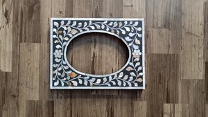 Rustic <b>White</b> Pearl Inlay <b>Frame</b> for Modern & Traditional Homes Eco Friendly Mother of Pearl Inlay Natural Crafts - Product Image 2