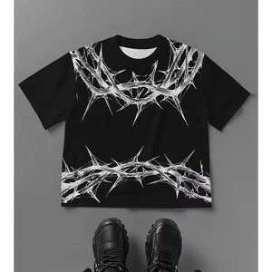 2026 Wholesale Custom Oversized Knitted Heavyweight Vintage <b>T</b>-Shirt for Men High Quality Breathable 100% Cotton Anti-Wrinkle - Product Image 3