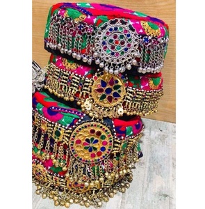 Gorros Afganos Hechos a Mano Personalizados para Mujer, Gorros Tradicionales Tribales con Borlas Kuchi, Sombreros Transpirables para Mujer, Tocado Topi para Mujeres - Product Image 1