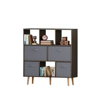 Libreria in Legno di Quercia Antico Moderno, Scaffale Marrone per Soggiorno o Hotel, Arredamento per la Casa - Product Image 4