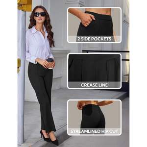 2025 femmes taille haute Bootcut Flare pantalon extensible décontracté bureau d'affaires pantalon Cargo pantalon Style - Product Image 5