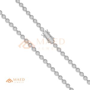 925 Silver Moissanite Bead Tennis Chain Necklace Iced Out Luxury Diamond Look Hip Hop Women Men Jewelry <b>Gift</b> - Product Image 6