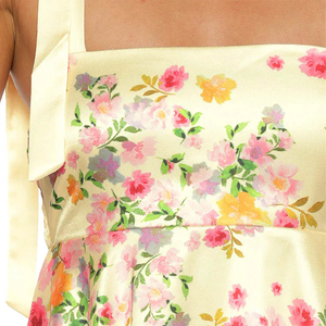Vestido Mini Halter Personalizado de Verano para Mujer con Estampado Floral, de Satén y Encaje, Sin Mangas, Casual, para Playa, Estilo Bodycon, Ropa de Sororidad - Product Image 6