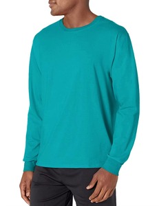 Camisetas de Hombre Personalizadas de Alta Calidad OEM ODM, Manga Larga, Color Verde Durazno, Transpirables, Talla Grande, Corte Cuadrado, Diseño Personalizado - Product Image 1