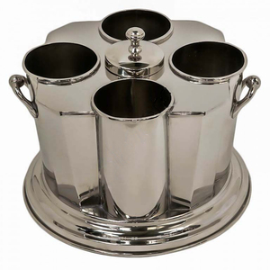 Modern Brass Antique Leopard Wine <b>Bucket</b> Multi-Bottle Luxury Champagne Chiller Decorative Wildlife Sculptural Barware - Product Image 4