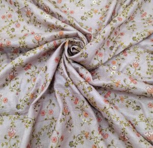Tela de Georgette de Poliéster Bordada con Diseño Floral, Tela de Encaje Suave para Vestidos, Saris, Dupattas y Manualidades para Mujer - Product Image 5