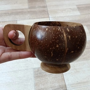 Taza de cáscara de coco hecha a mano de Vietnam, mango de 180ml/200ml, plato de madera de capacidad, café/té/vino/vajilla para el hogar - Product Image 4