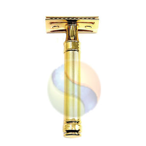 Maquinilla de Afeitar de Seguridad Ajustable de Acero Inoxidable para Hombre – Maquinilla de Afeitar de Una Sola Hoja con Acabado Dorado y Logotipo Personalizado - Product Image 3