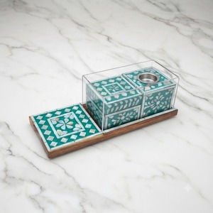 Quemador de Incienso de Madera de Sándalo y Madreperla Azul, Cubo Hecho a Mano, Aromaterapia Espiritual, Decoración Multiusos para Escritorio - Product Image 2
