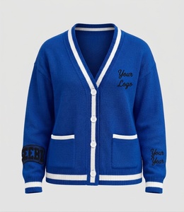 Cardigan en tricot brodé pour femmes, style universitaire, pour les grossistes en vêtements d'hiver - Product Image 1