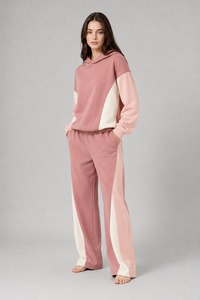 Ensemble de survêtement d'hiver décontracté 2 pièces personnalisable pour femme, style urbain, en molleton 100 % coton, vente en gros - Product Image 2