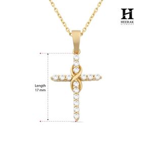 Delicado Colgante de Cruz de Oro con Diamante Cultivado en Laboratorio, Joyería Minimalista para Uso Diario - Product Image 6