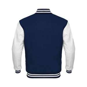 Vestes de baseball en cuir blanc et laine, fourrure de mouton, design personnalisé, pour hommes, vestes universitaires unisexes - Product Image 4