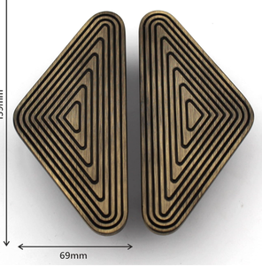 Modern Geometric Wooden Cabinet Knobs Triangle Pattern Decorative Drawer Pull Handles - Product Image 2