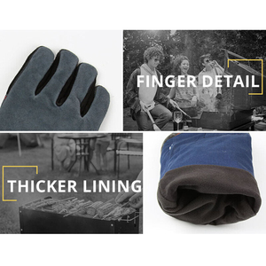 BBQ Leather <b>Gloves</b> <b>Cooking</b> <b>Gloves</b> Heat Protection Outdoor Supplier Leather BBQ <b>Gloves</b> Heat Resistant Grill <b>Cooking</b> <b>Gloves</b> - Product Image 5