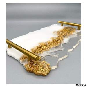 Plateau de service moderne en résine avec poignées, compatible lave-vaisselle et pliable, pour la cuisine domestique, le service de nourriture, de thé, de café, de petit-déjeuner et de fêtes - Product Image 2