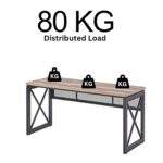 Escritorio para computadora Bedford Industrial X-Frame con gestión de cables de malla – Roble rústico y acero negro - Product Image 6