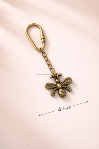 Vintage style brass <b>bee</b> keychain handmade metal <b>bee</b> keyring decorative bag charm accessory - Product Image 3