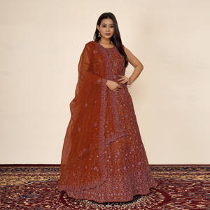 Vestido de Noche Modesto con Corte en A, Bordado en Red, con Lentejuelas y Hilos Abundantes, Patrón Fluido y Elegante, Perfecto para Bodas y Eventos Festivos - Product Image 3