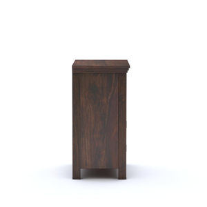 Table de chevet en bois faite à la main pour chambre à coucher et salon, avec 1 tiroir de rangement, finition noyer, table d'appoint en bois, mobilier de maison - Product Image 5