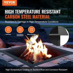 เตาไฟเหล็กกล้าคาร์บอนแบบสี่เหลี่ยมขนาด 10 นิ้ว สำหรับงานหนัก ความสูง 10 นิ้ว ขนาดภายนอก 42x42 ซม. / ขนาดภายใน 36x36 ซม. พร้อมแผ่นเหล็กกล้าคาร์บอนขนาด 10 นิ้ว สำหรับประกอบเอง - Product Image 2