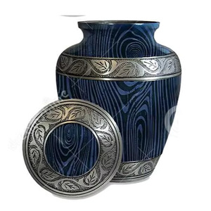 Elegante Urna de Cremación de Aluminio Azul Plateado Estilo Americano, Artículos Funerarios de Diseño, Clásico Más Vendido al por Mayor - Product Image 2