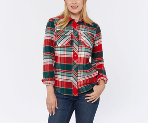 Camisas de Franela a Cuadros de Algodón 100% para Mujer, Personalizadas OEM, Manga Larga, Casual, con Bolsillo, Cuello Abotonado, Diseño Color Block, Ropa de Otoño - Product Image 1