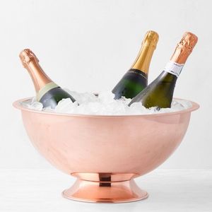 Seau à glace de luxe en acier inoxydable martelé avec tête de cerf, poignée en métal argenté en forme de cerf, refroidisseur à champagne, bol de fête - Product Image 3