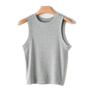 Women Knitted Solid Color Halter Neck Crop Tank <b>Top</b> Casual Style Green - Product Image 1