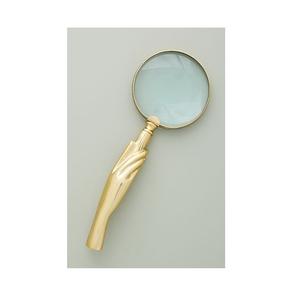 Lupa de metal dorado con agarre cómodo, ideal para leer libros, etiquetas y letras pequeñas - Product Image 1