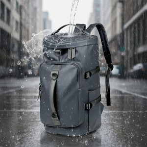 Waterproof leather <b>backpack</b> <b>Convertible</b> 36-55L Softback with Zipper Hasp Closure Unisex Daily Use Minimalist Design - Product Image 1